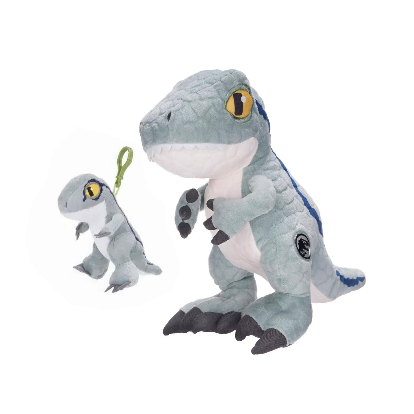 Velociraptor | Official Jurassic World Dominion Plush Soft Toy & Bag Clip BUNDLE