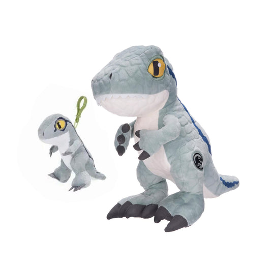 Velociraptor | Official Jurassic World Dominion Plush Soft Toy & Bag Clip BUNDLE