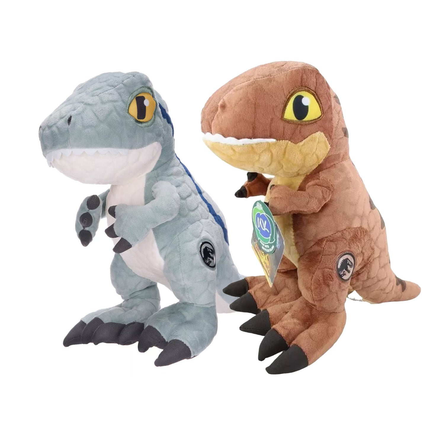 Tyrannosaurus Rex & Velociraptor | Official Jurassic World Dominion Plush Soft Toy BUNDLE